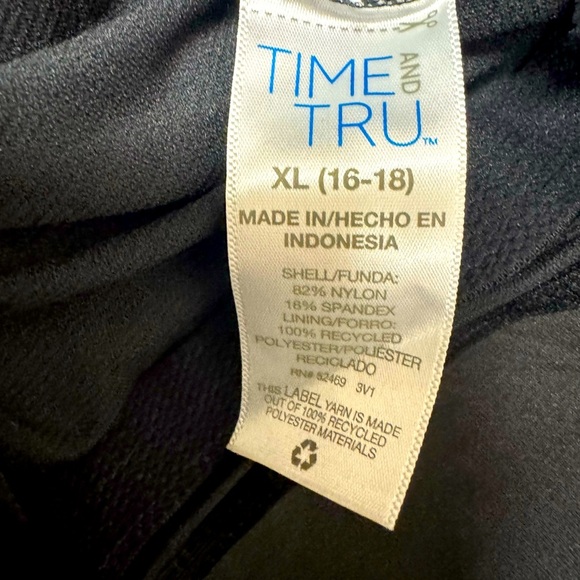 Time and Tru Floral One Piece Swimsuit - Black, Pink, Orange size XL - Picture 5 of 6